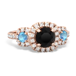 Onyx Regal Halo 14K Rose Gold ring R5350