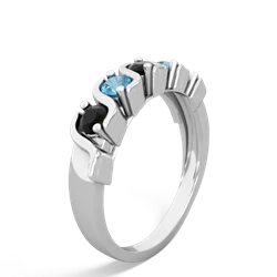 Onyx Anniversary Band 14K White Gold ring R2089