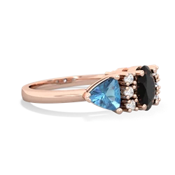 Onyx Antique Style Three Stone 14K Rose Gold ring R2186