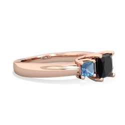 Onyx Three Stone Trellis 14K Rose Gold ring R4015