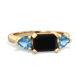 Onyx Three Stone 14K Yellow Gold ring R5235