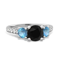 Onyx Pave Trellis 14K White Gold ring R5500