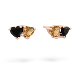 Onyx Sweethearts 14K Rose Gold earrings E5260