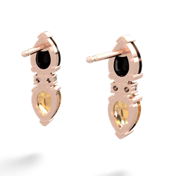 Onyx Bowtie Drop 14K Rose Gold earrings E0865