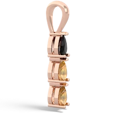 Onyx Dew Drops 14K Rose Gold pendant P2251