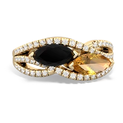 Onyx Diamond Rivers 14K Yellow Gold ring R3070