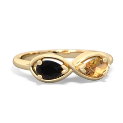 Onyx Infinity 14K Yellow Gold ring R5050