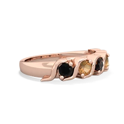 Onyx Anniversary Band 14K Rose Gold ring R2089