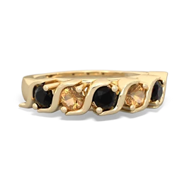 Onyx Anniversary Band 14K Yellow Gold ring R2089