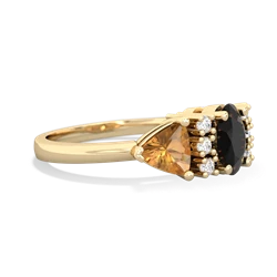 Onyx Antique Style Three Stone 14K Yellow Gold ring R2186