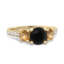 Onyx Pave Trellis 14K Yellow Gold ring R5500