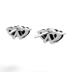 Onyx Sweethearts 14K White Gold earrings E5260