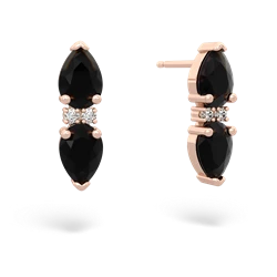 Onyx Bowtie Drop 14K Rose Gold earrings E0865