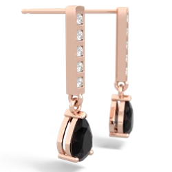 Onyx Art Deco Diamond Drop 14K Rose Gold earrings E5324