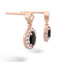 Onyx Antique-Style Halo 14K Rose Gold earrings E5720