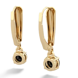 Onyx 5Mm Round Lever Back 14K Yellow Gold earrings E2785