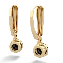 Onyx 6Mm  Round Lever Back 14K Yellow Gold earrings E2786