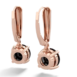 Onyx 8Mm Round Lever Back 14K Rose Gold earrings E2788