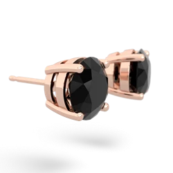 Onyx 8Mm Round Stud 14K Rose Gold earrings E1788