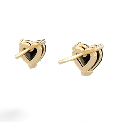 Onyx 6Mm Heart Stud 14K Yellow Gold earrings E1862