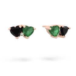 Onyx Sweethearts 14K Rose Gold earrings E5260