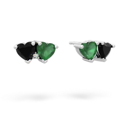 Onyx Sweethearts 14K White Gold earrings E5260