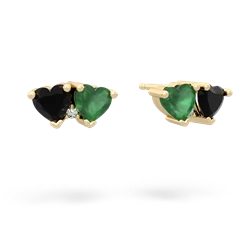 Onyx Sweethearts 14K Yellow Gold earrings E5260