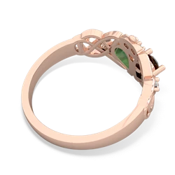 Onyx 'One Heart' Celtic Knot Claddagh 14K Rose Gold ring R5322