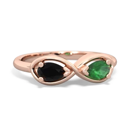 Onyx Infinity 14K Rose Gold ring R5050