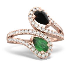 Onyx Diamond Dazzler 14K Rose Gold ring R3000