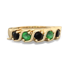 Onyx Anniversary Band 14K Yellow Gold ring R2089