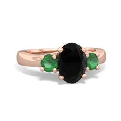 Onyx Three Stone Oval Trellis 14K Rose Gold ring R4024