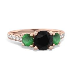 Onyx Pave Trellis 14K Rose Gold ring R5500