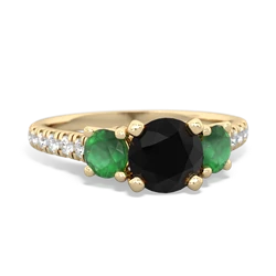 Onyx Pave Trellis 14K Yellow Gold ring R5500