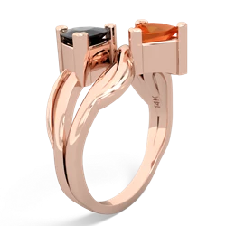 Onyx Split Band Swirl 14K Rose Gold ring R2341