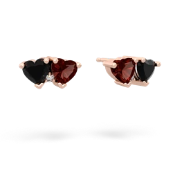 Onyx Sweethearts 14K Rose Gold earrings E5260