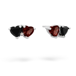 Onyx Sweethearts 14K White Gold earrings E5260