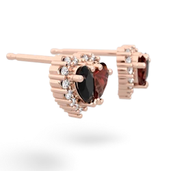 Onyx Halo 14K Rose Gold earrings E7008