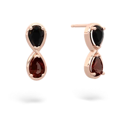 Onyx Infinity 14K Rose Gold earrings E5050