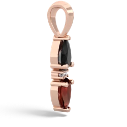 Onyx Bowtie Drop 14K Rose Gold pendant P0865