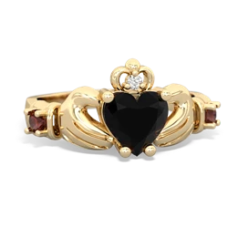 Onyx Claddagh Keepsake 14K Yellow Gold ring R5245