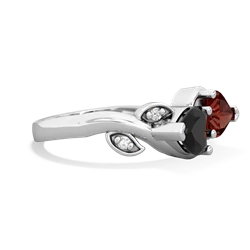 Onyx Floral Elegance 14K White Gold ring R5790