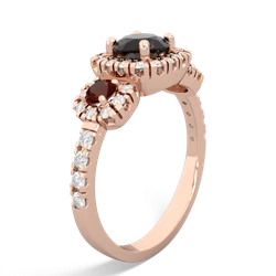 Onyx Regal Halo 14K Rose Gold ring R5350