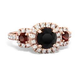 Onyx Regal Halo 14K Rose Gold ring R5350