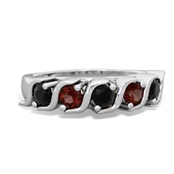 Onyx Anniversary Band 14K White Gold ring R2089