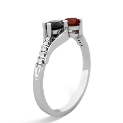 Onyx Infinity Pave Two Stone 14K White Gold ring R5285