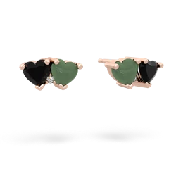 Onyx Sweethearts 14K Rose Gold earrings E5260