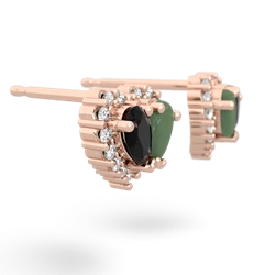 Onyx Halo 14K Rose Gold earrings E7008