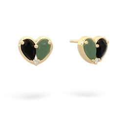 Onyx 'Our Heart' 14K Yellow Gold earrings E5072