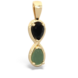 Onyx Infinity 14K Yellow Gold pendant P5050